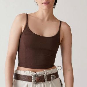 Chocolate brown urban outfitters cropped tank